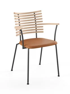 Tiger Armstol, sort læder fra<Naver Collection New