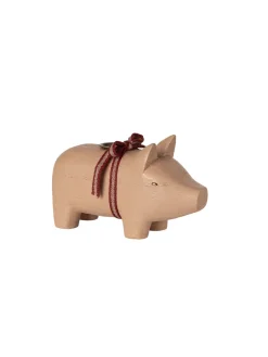 Trælysestage, Gris - Lille - Rosa fra<Maileg Discount