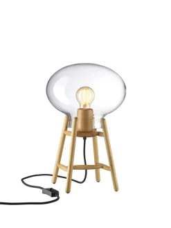 U4 Hiti Bordlampe, opalt glas/eg fra<FDB Møbler
