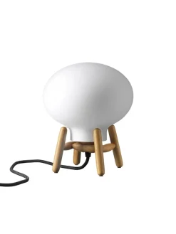 U6 Mini Hiti Bordlampe, opalt glas/sort eg fra<FDB Møbler