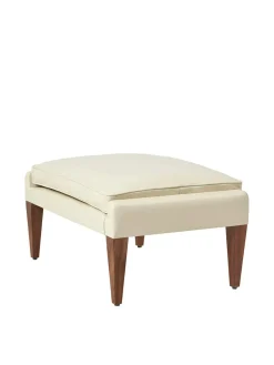 V11 Ottoman, smooth leather cream fra<GUBI Clearance