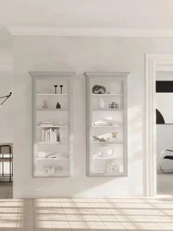 Væghængt Vitrineskab Classic V4, lys grå fra<Lindebjerg Design Discount