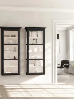 Væghængt Vitrineskab Classic V4, sort fra<Lindebjerg Design New