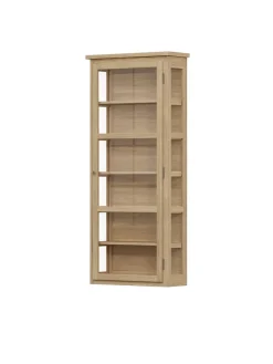 Væghængt Vitrineskab N4, light oak fra<Lindebjerg Design Hot