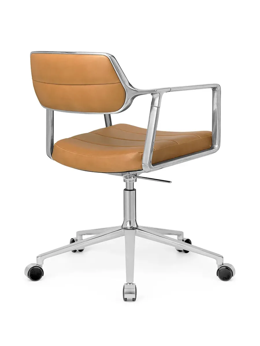 453 Swivel+ Chair m/hjul, bosco grøn læder fra<Vipp New