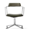 452 Swivel Chair m/hjul, bosco grøn læder fra<Vipp Discount