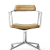 452 Swivel Chair m/hjul, camel læder fra<Vipp