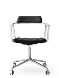 452 Swivel Chair m/hjul, camel læder fra<Vipp