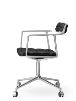 452 Swivel Chair m/hjul, camel læder fra<Vipp