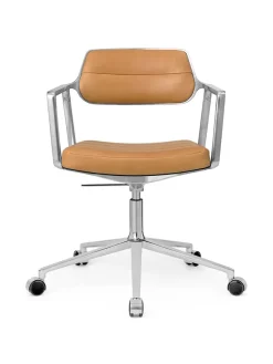 453 Swivel+ Chair m/hjul, sort læder fra<Vipp Best