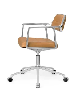 453 Swivel+ Chair m/hjul, sort læder fra<Vipp Best