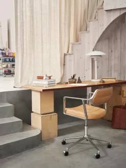 453 Swivel+ Chair m/hjul, sort læder fra<Vipp Best