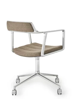 452 Swivel Chair m/hjul, sort læder fra<Vipp Best