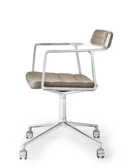 452 Swivel Chair m/hjul, sort læder fra<Vipp Best