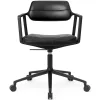453 Swivel+ Chair m/sort stel & hjul, sort læder fra<Vipp New