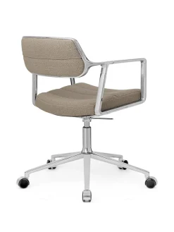 453 Swivel+ Chair m/sort stel & hjul, sort læder fra<Vipp New