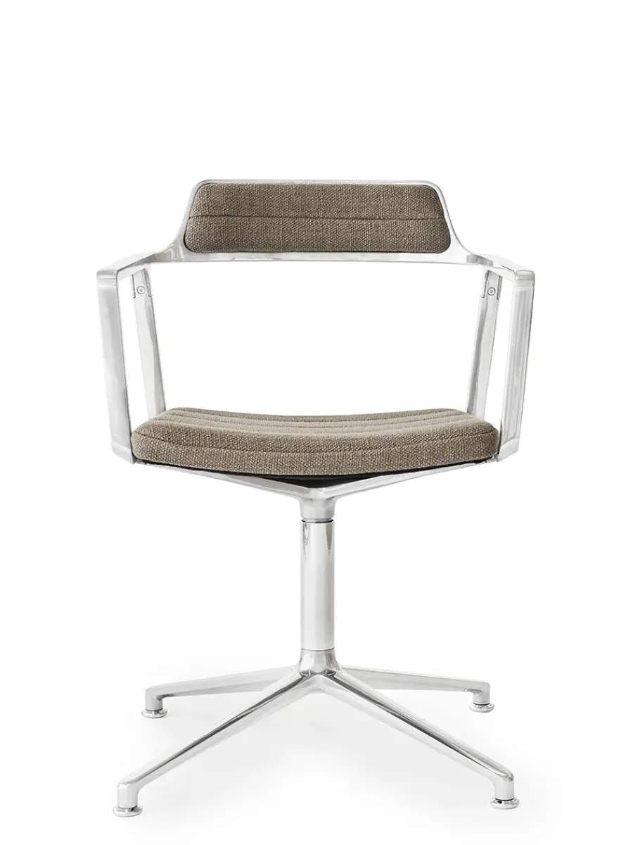 452 Swivel Chair m/sort stel, sort læder fra<Vipp New