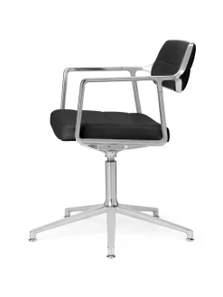 453 Swivel+ Chair, sort læder fra<Vipp Discount