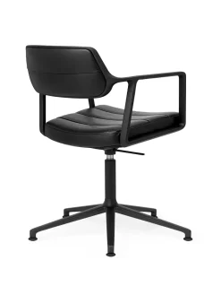 453 Swivel+ Chair, sort læder fra<Vipp Discount