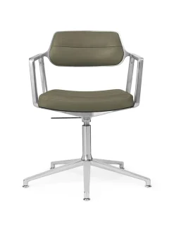 453 Swivel+ Chair, sort læder fra<Vipp Discount