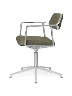 453 Swivel+ Chair, sort læder fra<Vipp Discount