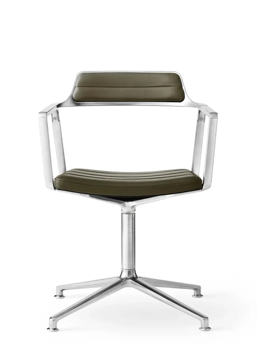 452 Swivel Chair, sort læder fra<Vipp Clearance