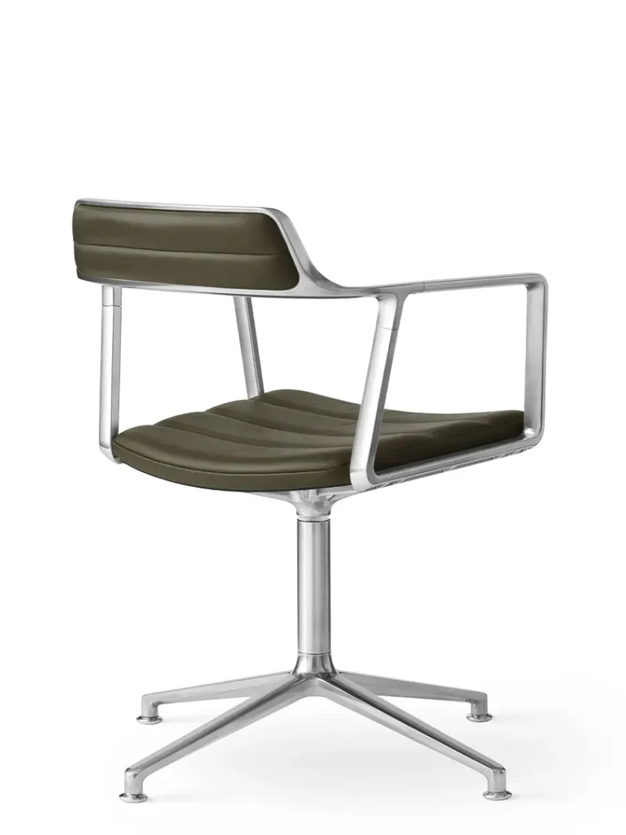 452 Swivel Chair, sort læder fra<Vipp Clearance