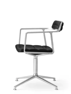 452 Swivel Chair, sort læder fra<Vipp Clearance