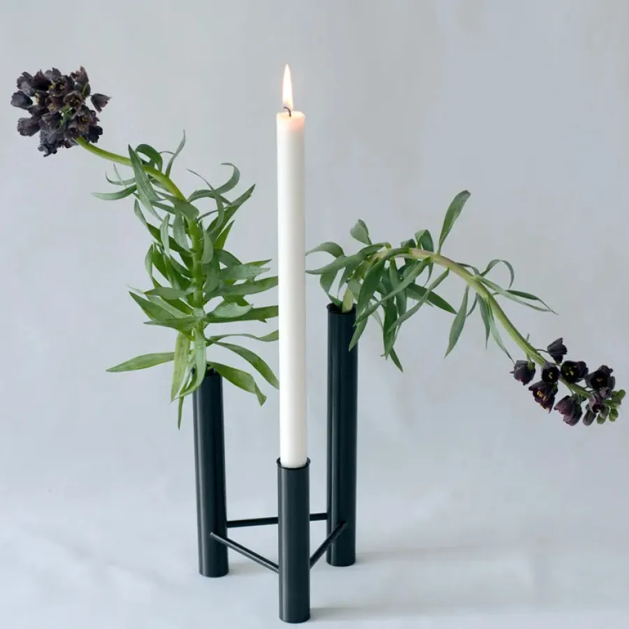 VISTA vase og lysestage, sort fra Kay Bojesen<Kay Bojesen Denmark Outlet