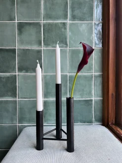 VISTA vase og lysestage, sort fra Kay Bojesen<Kay Bojesen Denmark Outlet