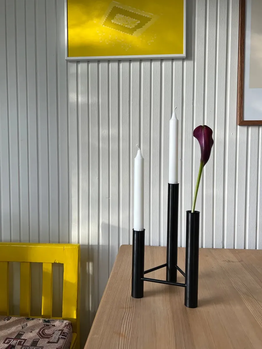 VISTA vase og lysestage, sort fra Kay Bojesen<Kay Bojesen Denmark Outlet