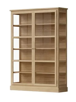 Vitrineskab N2, light oak fra<Lindebjerg Design