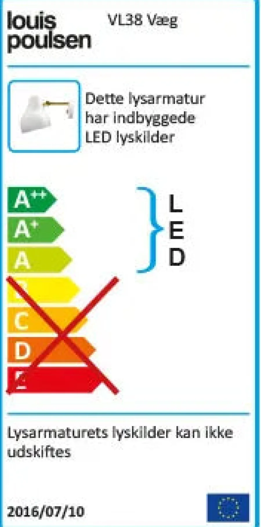 VL38 væglampe fra<Louis Poulsen
