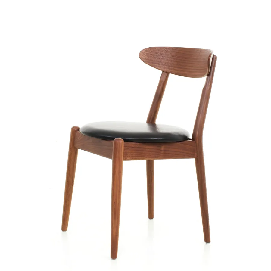 Wohlert Louisiana stol, valnød sort læder fra<Stellar Works Clearance