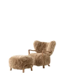 Wulff lænestol inkl. skammel, - Sheepskin Moonlight fra<&Tradition Sale