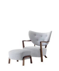 Wulff lænestol inkl. skammel, - Sheepskin Moonlight fra<&Tradition Sale