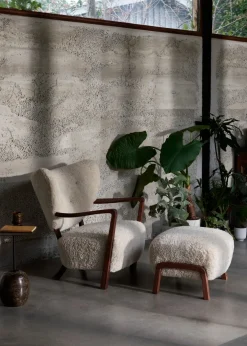 Wulff lænestol inkl. skammel, - Sheepskin Moonlight fra<&Tradition Sale