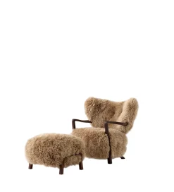Wulff lænestol inkl. skammel - Sheepskin Honey fra<&Tradition Best