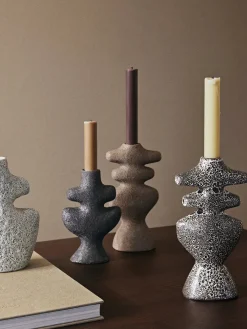 Yara Candle Holder Medium, grey pumice fra<Ferm Living