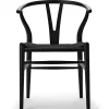 Y-stol CH24 Soft Black med sort flet af Hans J. Wegner<Carl Hansen & Søn Best