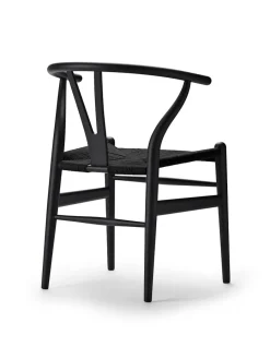Y-stol CH24 Soft Slate med sort flet af Hans J. Wegner<Carl Hansen & Søn New
